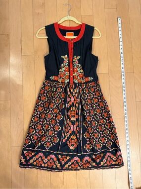 ModCloth Embroidered Floral Fit & Flare Dress | Medium | Boho Folk Floral